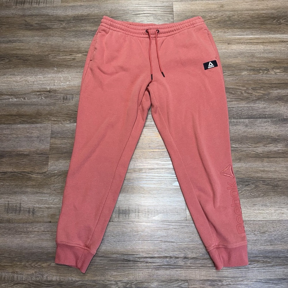 Reebok Dusty Cedar Pink Purpose Jogger Womens Large Cuffed Ankles Drawstring